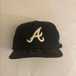 Semi New Black New Era 7 1/4 59Fifty Fitted Hat A’s